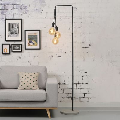 its about RoMi Vloerlamp 'Oslo' 3-lamps, kleur Zwart