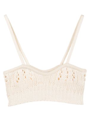 Goen.J brassière en crochet - Tons neutres