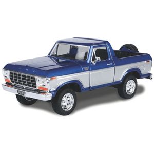 Modelauto/speelgoedauto Ford Bronco pick-up - blauw - schaal 1:24/19 x 8 x 8 cm
