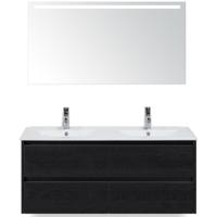 Dante Badmeubelset 120 cm - Black Oak - Keramische Wastafel Wit Enjoy met Sence Spiegel