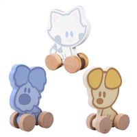 Rubo Toys Woezel en Pip Baby Houten Wielfiguren Assorti