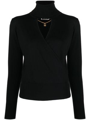 Elisabetta Franchi haut en laine à manches longues - Noir