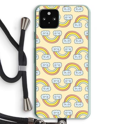 Regenboog: Pixel 5a 5G Transparant Hoesje met koord