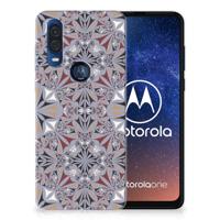 Motorola One Vision | TPU | Siliconen hoesje | Flower Tiles