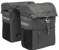 Newlooxs Vigo double fietstas - sportief, waterafstotend, zwart/grijs