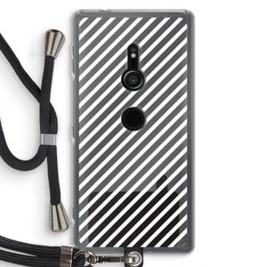 Strepen zwart-wit: Sony Xperia XZ2 Transparant Hoesje met koord