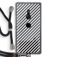 Strepen zwart-wit: Sony Xperia XZ2 Transparant Hoesje met koord