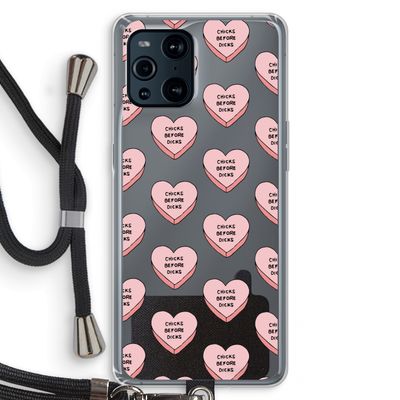 Chicks before dicks: Oppo Find X3 Pro Transparant Hoesje met koord