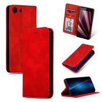 Retro huid voelen Business magnetische horizontale Flip lederen draagtas voor Sony Xperia XZ4 compact (rood)