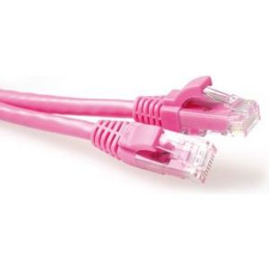 ACT Roze 7 meter U/UTP CAT6A patchkabel snagless met RJ45 connectoren
