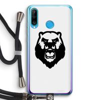 Angry Bear (white): Huawei P30 Lite Transparant Hoesje met koord