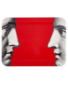 Fornasetti plateau à motifs graphiques - Rouge