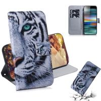 Tijger patroon gekleurde tekening horizontale Flip lederen case voor Sony Xperia 10 met houder & kaartsleuven & portemonnee