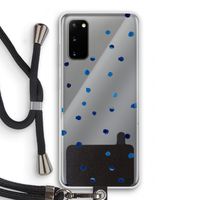 Blauwe stippen: Samsung Galaxy S20 Transparant Hoesje met koord