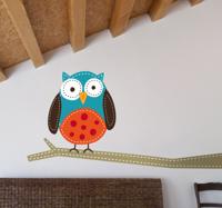Vogel sticker op een tak