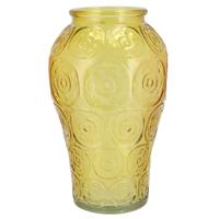 Bloemenvaas Circle - boeket vaas - glas - geel - 15 x 25 cm