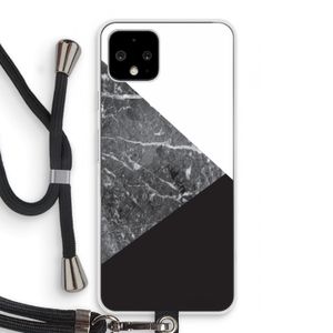 Combinatie marmer: Pixel 4 Transparant Hoesje met koord