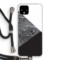 Combinatie marmer: Pixel 4 Transparant Hoesje met koord