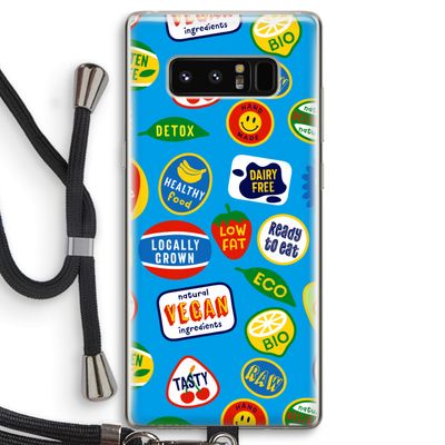 Fruitsticker: Samsung Galaxy Note 8 Transparant Hoesje met koord