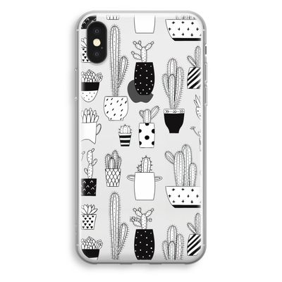 Cactusmotief: iPhone X Transparant Hoesje