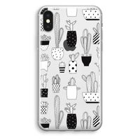 Cactusmotief: iPhone X Transparant Hoesje