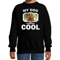 Spaniel honden trui / sweater my dog is serious cool zwart voor kinderen - thumbnail