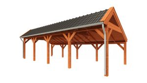Tijdelijk 15% korting | Trendhout Kapschuur De Stee 980x425 cm- Kapschuurdak- Onbehandeld lariks Douglas hout- Trendhout