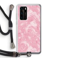 Abstract Painting Pink: Huawei P40 Transparant Hoesje met koord