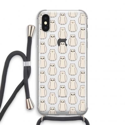 Uilen: iPhone XS Transparant Hoesje met koord