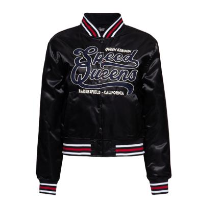 Queen Kerosin Speed Queens College Jacket Satin Black-XL