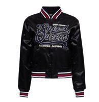 Queen Kerosin Speed Queens College Jacket Satin Black-XL