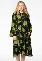 Yoek Jurk met ruches TOLEDO | Zwart | Maat 54/56