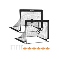 Set van 2 voetbaldoelen voor kinderen, Zwart