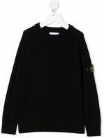 Stone Island Junior pull à patch logo - Noir