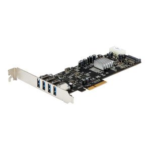 StarTech.com 4-poorts PCI Express (PCIe) SuperSpeed USB 3.0 kaartadapter met 4 speciale 5 Gbps kanalen UASP SATA/LP4-voeding