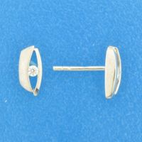 TFT Oorknoppen Zirkonia Poli/mat Zilver Gerhodineerd Mat Glanzend 9.5 mm x 4.5 mm - thumbnail