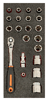 Bahco Foaminlay Fit&Go 1/3 met doppen en toebehoren 1/2" - 21-delig - retailverpakking - FF1E2214EH