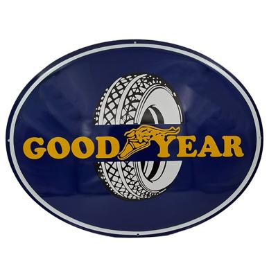 Goodyear Logo Ovaal Emaille Bord - 68 x 53cm
