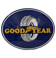 Goodyear Logo Ovaal Emaille Bord - 68 x 53cm