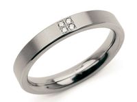 Boccia 0120-01 Ring Titanium-Diamant zilverkleurig 3,2 mm 4 x 0,02 crt Maat 63