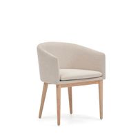 Kave Home Harlan eetkamerstoel Chenille Beige