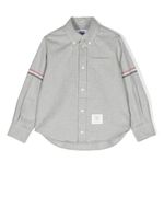 Thom Browne Kids chemise en coton à détails rayés - Gris