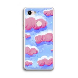 Roze wolken met vogels: Google Pixel 3 Transparant Hoesje
