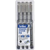 Fineliner artline technisch 0.1-0.3-0.5-0.7mm zw