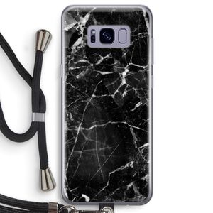 Zwart Marmer 2: Samsung Galaxy S8 Transparant Hoesje met koord