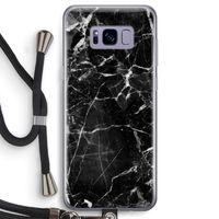 Zwart Marmer 2: Samsung Galaxy S8 Transparant Hoesje met koord