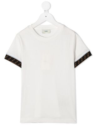Fendi Kids t-shirt à logo FF - Blanc