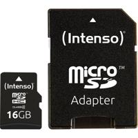 Intenso 16 GB Micro SDHC-Card microSDHC-kaart 16 GB Class 4 Incl. SD-adapter Intenso 16 GB Micro SDHC-Card microSDHC-kaart 16 GB Class 4 Incl. SD-adapter
