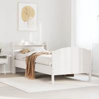 Bedframe zonder matras massief grenenhout wit 140x200 cm