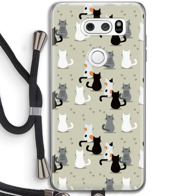 Katten: LG V30 Transparant Hoesje met koord